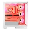 PC Case MODECOM Volcano SPACE APEX ARGB MIDI Tower balta — tērauds, sānu logs, ARGB ventilatori, USB-C