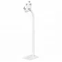 Manhattan Floor Stand (Anti theft) for Tablet and iPad, Universal, 360° Rotation, Tilt +20° to -110°, balta, Lockable, Tablets 7.9 inch to 11 inch, Height adjustable 790 to 1190mm,Extendable clamps: height 200 to 246mm/width 129 to 181mm,Can be bolted to floor (parts incl)