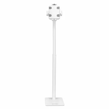 Manhattan Floor Stand (Anti theft) for Tablet and iPad, Universal, 360° Rotation, Tilt +20° to -110°, balta, Lockable, Tablets 7.9 inch to 11 inch, Height adjustable 790 to 1190mm,Extendable clamps: height 200 to 246mm/width 129 to 181mm,Can be bolted to floor (parts incl)