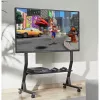 Grīdas statīvs TECHLY 366983 45–90 collu televizoriem, melns, tērauds, augstums 1026–1126 mm, max VESA 800x400, slodze 60 kg