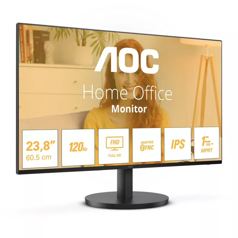 AOC 24B3HA2 datora monitors 60,5 cm (23,8 collu) 1920 x 1080 pikseļi Full HD LED Melns