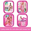 Barbie Getaway leļļu māja ar lelli, 4 rotaļu zonām un 11 dekorācijas piederumiem