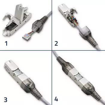Bez instrumenta RJ45 spraudnis QOLTEC 54540 CAT6 STP ekranētiem Ethernet kabeļiem