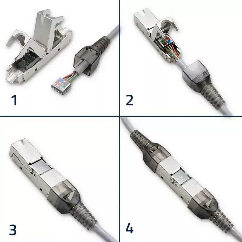 Bez instrumenta RJ45 spraudnis QOLTEC 54540 CAT6 STP ekranētiem Ethernet kabeļiem