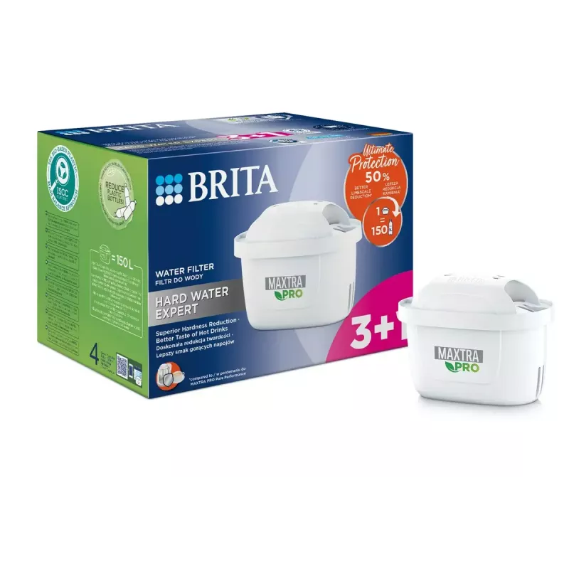 Ūdens filtra kasetnes BRITA Maxtra Pro Hard Water Expert — 3+1 gab., 150 L uz kasetni, krūzēm un dozatoriem