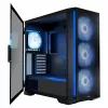 PC korpuss MODECOM Horizon ARGB FLOW MIDI Melns — E-ATX atbalsts, rūdīts stikls, ARGB, USB-C, maks. GPU 400 mm