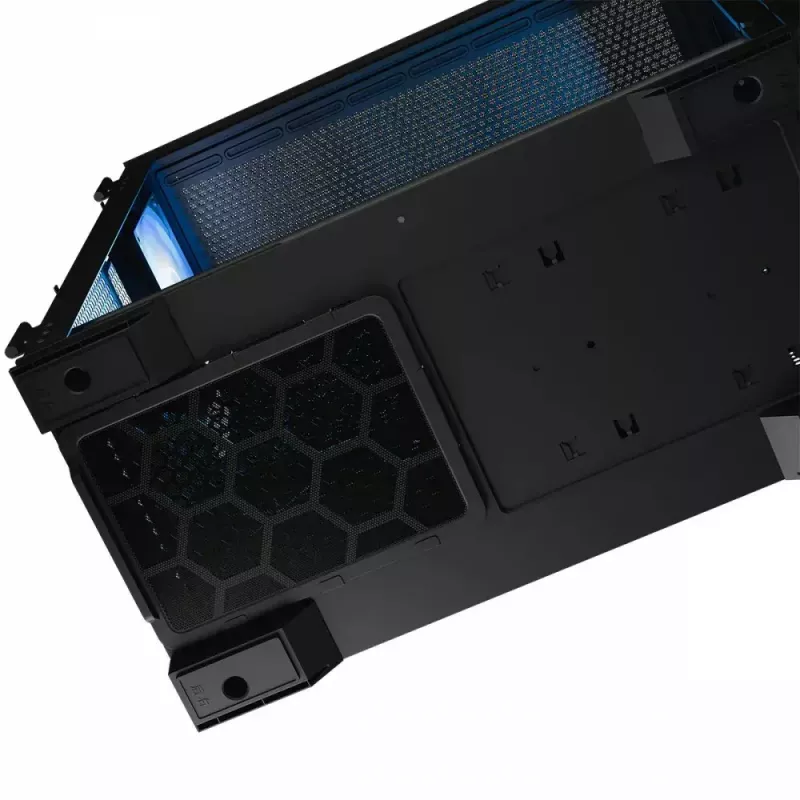 PC korpuss MODECOM Horizon ARGB FLOW MIDI Melns — E-ATX atbalsts, rūdīts stikls, ARGB, USB-C, maks. GPU 400 mm