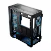 PC korpuss MODECOM Horizon ARGB FLOW MIDI Melns — E-ATX atbalsts, rūdīts stikls, ARGB, USB-C, maks. GPU 400 mm