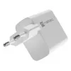 NATEC maiņstrāvas vadu mobilo ierīču lādētājs NUC-2142, USB-C PD 3.0 + USB-A, 5–20 V līdz 3 A, 45 W, balts
