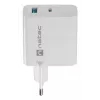 NATEC maiņstrāvas vadu mobilo ierīču lādētājs NUC-2142, USB-C PD 3.0 + USB-A, 5–20 V līdz 3 A, 45 W, balts