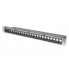 DIGITUS Modular Patch Panel, shielded 24-port, Blank, 1U, Rack Mount, color Melns transparent label fields