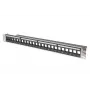 DIGITUS Modular Patch Panel, shielded 24-port, Blank, 1U, Rack Mount, color Melns transparent label fields