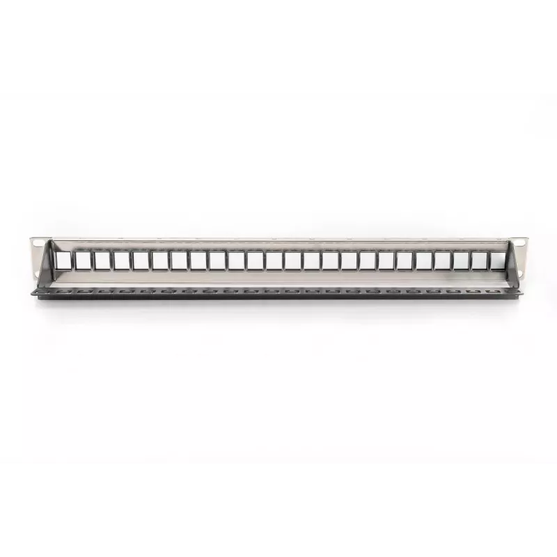 DIGITUS Modular Patch Panel, shielded 24-port, Blank, 1U, Rack Mount, color Melns transparent label fields