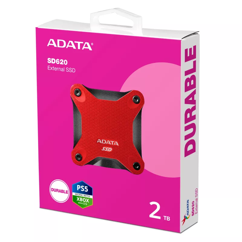 ADATA SD620 2 TB Micro-USB B 3.2 Gen 2 (3.1 Gen 2) Melns, Red