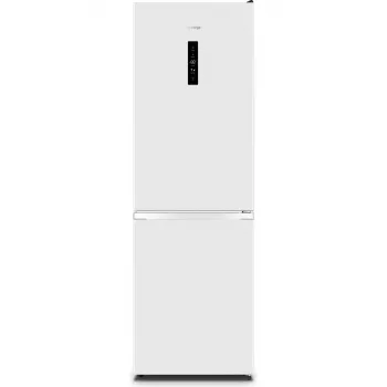 Brīvi stāvošs ledusskapis‑saldētava Gorenje N619EAW4 — 304 l kopējā tilpums (207 l ledusskapja, 97 l saldētavas), No Frost, LED displejs, labās puses eņģes, 39 dB