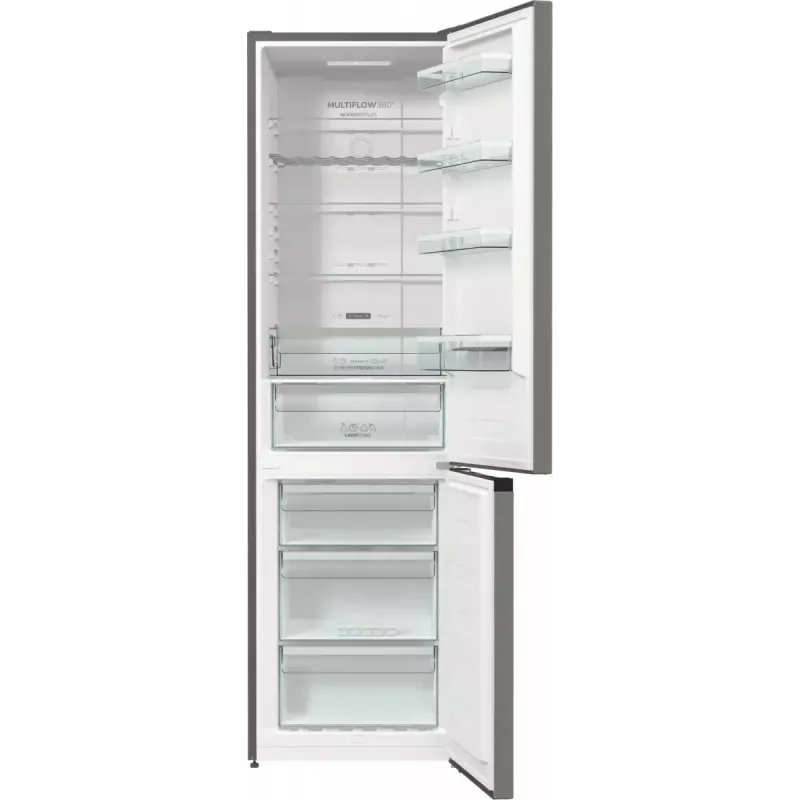 Gorenje NRK620CA2XL4 brīvi stāvošs ledusskapis ar saldētavu, apakšējā saldētava, 331 l (235 l + 96 l), No Frost Plus, energoklase C, pelēks
