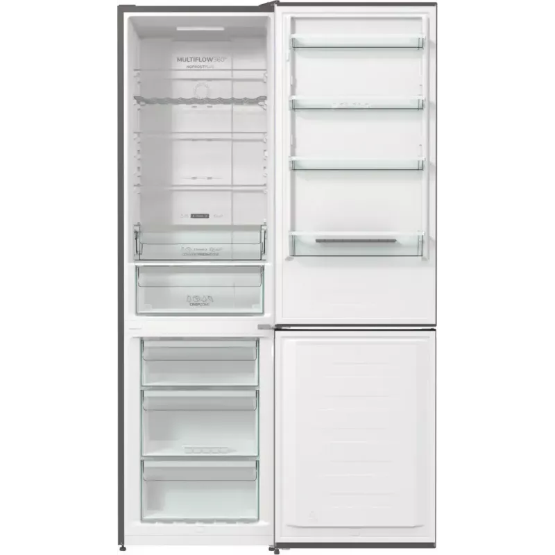 Gorenje NRK620CA2XL4 brīvi stāvošs ledusskapis ar saldētavu, apakšējā saldētava, 331 l (235 l + 96 l), No Frost Plus, energoklase C, pelēks