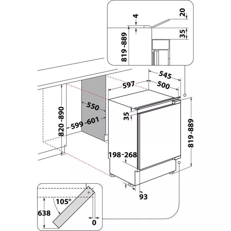 Whirlpool WBUFZ011 Stāvus saldētava Zem darba virsmas 91 L