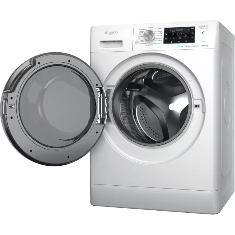 Whirlpool FFWDD 1076258 SV EE veļas mazgājamā mašīna ar žāvētāju Brīvstāvoša Ielādējama no priekšas Balta