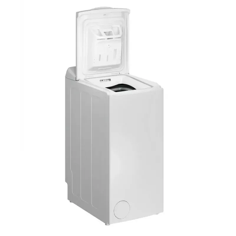 Augšas ielādes veļas mašīna Indesit BTW L60400 EE/N — 6 kg, 1000 apgr./min, 400×600×900 mm, balta