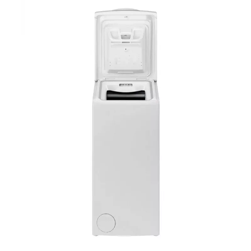 Augšas ielādes veļas mašīna Indesit BTW L60400 EE/N — 6 kg, 1000 apgr./min, 400×600×900 mm, balta