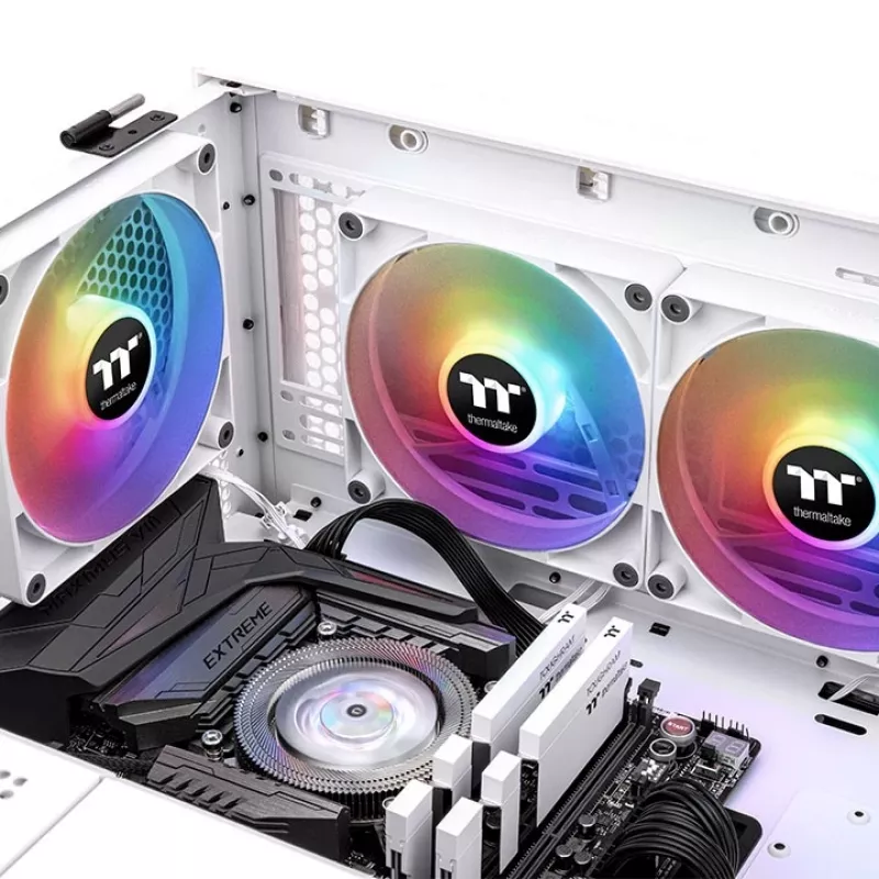 THERMALTAKE PC dzesēšanas ventilators - CT120 ARGB Sync - 12cm - Balts - 2 gab. iepakojumā