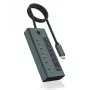 ICY BOX IB-HUB1457-C31 USB 3.2 Gen 1 (3.1 Gen 1) Type-C 10000 Mbit/s Zila, Pelēka