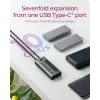 ICY BOX IB-HUB1457-C31 USB 3.2 Gen 1 (3.1 Gen 1) Type-C 10000 Mbit/s Zila, Pelēka