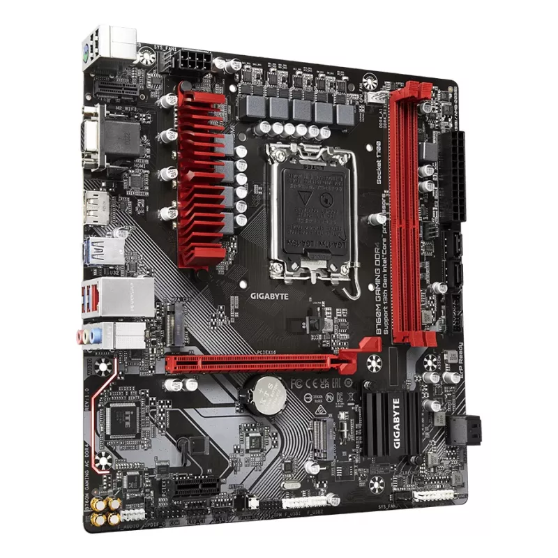 GIGABYTE B760M GAMING DDR4 mātesplate – atbalsta Intel Core 14. paaudzes CPU, 6+2+1 fāžu digitālais VRM, līdz 5333 MHz DDR4 (OC), 2xPCIe 4.0 M.2, 2.5GbE LAN, USB 3.2 Gen1