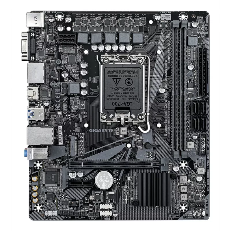 GIGABYTE H610M S2H V3 DDR4 mātesplate - atbalsta Intel Core 14. paaudzes CPU, 4+1+1 hibrīda digitālo VRM, līdz 3200 MHz DDR4, 1xPCIe 3.0 M.2, GbE LAN, USB 3.2 Gen 1