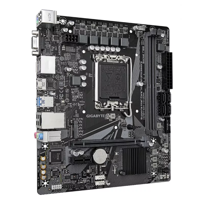 GIGABYTE H610M S2H V3 DDR4 mātesplate - atbalsta Intel Core 14. paaudzes CPU, 4+1+1 hibrīda digitālo VRM, līdz 3200 MHz DDR4, 1xPCIe 3.0 M.2, GbE LAN, USB 3.2 Gen 1