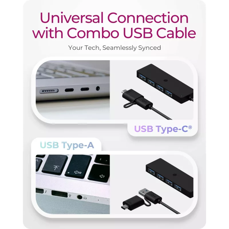 ICY BOX IB-HUB1424-C3 USB 3.2 Gen 1 (3.1 Gen 1) Type-A + Type-C 5000 Mbit/s melns