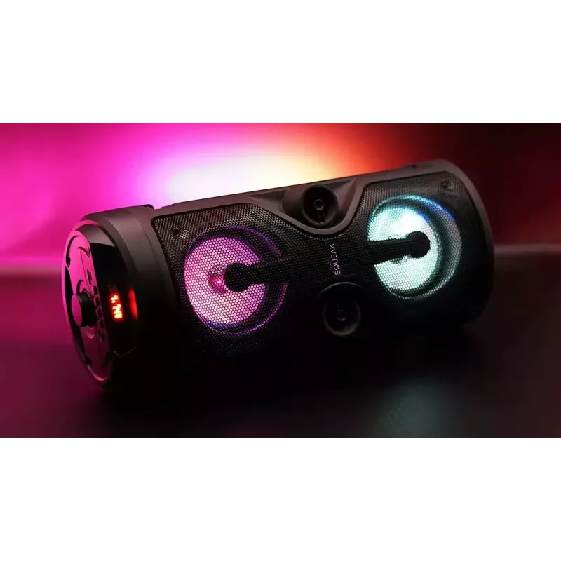 Pārnēsājams stereo skaļrunis SQUEAK SQ1004 Harmony BT 5.0, 40W RMS, Bluetooth 5.0, FM, LED, 8h akumulators, Melns