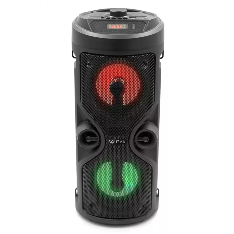 Pārnēsājams stereo skaļrunis SQUEAK SQ1004 Harmony BT 5.0, 40W RMS, Bluetooth 5.0, FM, LED, 8h akumulators, Melns