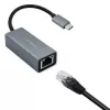 Qoltec 50352 RJ-45 saskarnes karte USB Type-C sieviešu pelēka