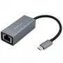 Qoltec 50352 RJ-45 saskarnes karte USB Type-C sieviešu pelēka