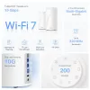 TP-Link BE19000 visa mājas Mesh Wi-Fi 7 sistēma (trīs joslu), balta, iekšējā, Mesh sistēma, CE