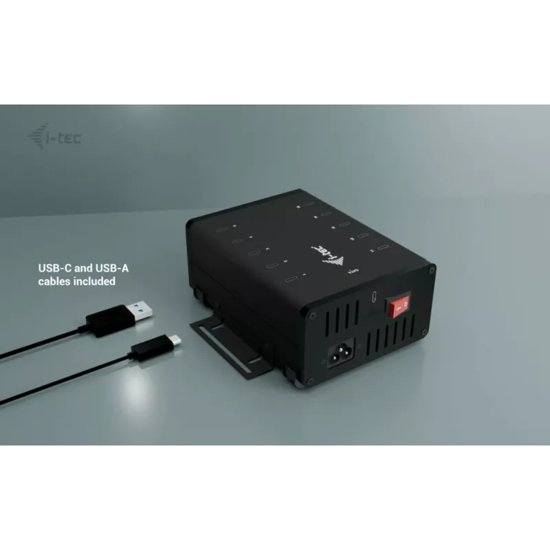 i-tec USB-C/USB-A metāla uzlādes + datu HUB, 15 W vienam portam, 10x USB-C