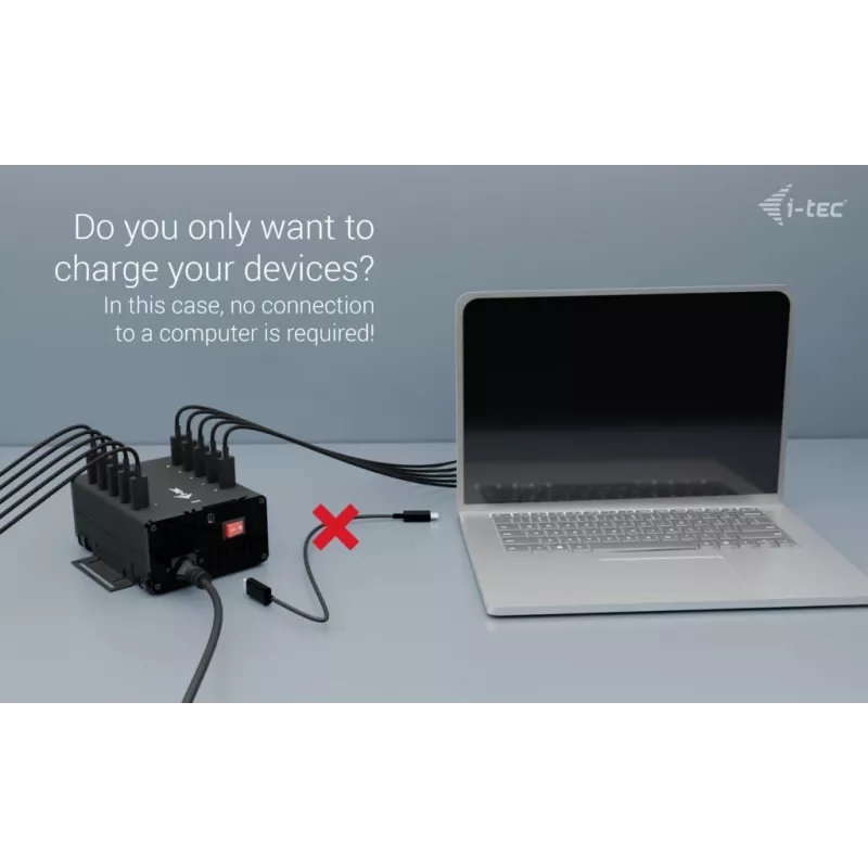 i-tec USB-C/USB-A metāla uzlādes + datu HUB, 15 W vienam portam, 10x USB-C