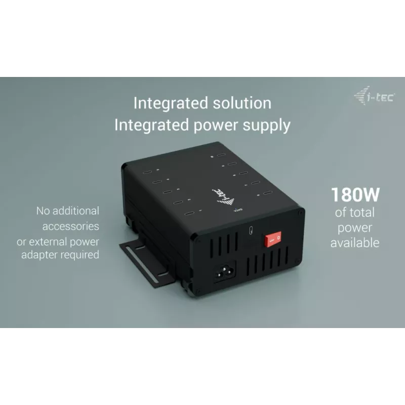 i-tec USB-C/USB-A metāla uzlādes + datu HUB, 15 W vienam portam, 10x USB-C