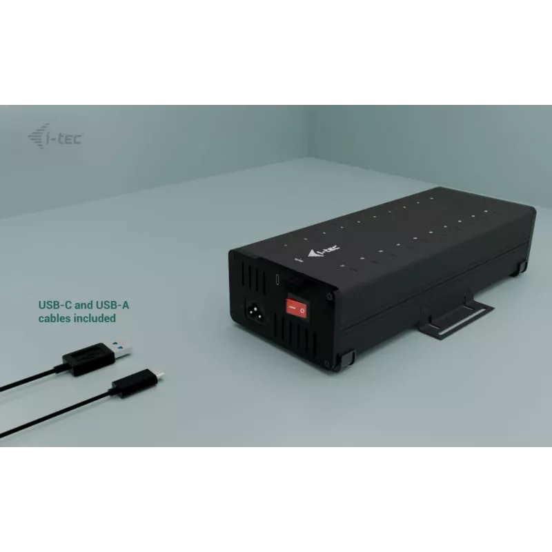 i-tec USB-C/USB-A Metal Charging + data HUB, 15W uz portu, 20x USB-C