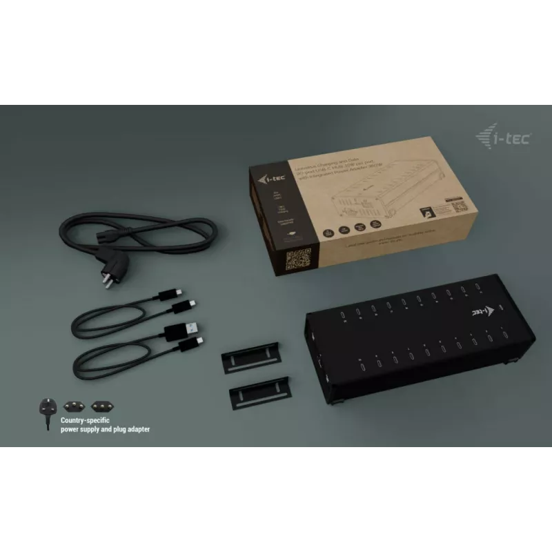 i-tec USB-C/USB-A Metal Charging + data HUB, 15W uz portu, 20x USB-C