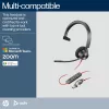 HP Poly Melnswire 3310 mono austiņas, Microsoft Teams sertificētas, USB-C + USB-C/A adapteris