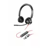 HP Poly Melnswire 3320 Stereo USB-C austiņas +USB-C/A adapteris