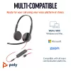 HP Poly Melnswire 3225 Stereo USB-C austiņas +3,5 mm spraudnis +USB-C/A adapteris
