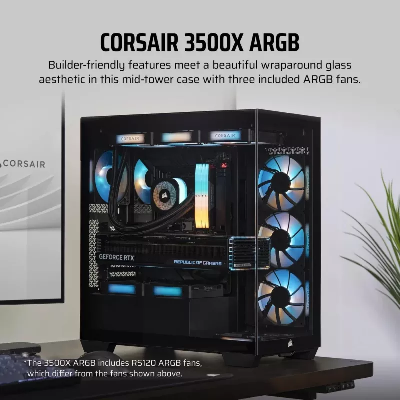 CORSAIR datora korpuss - 3500X ARGB Mid-Tower