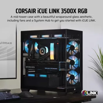 CORSAIR PC korpuss - iCUE LINK 3500X RGB vidējais tornis