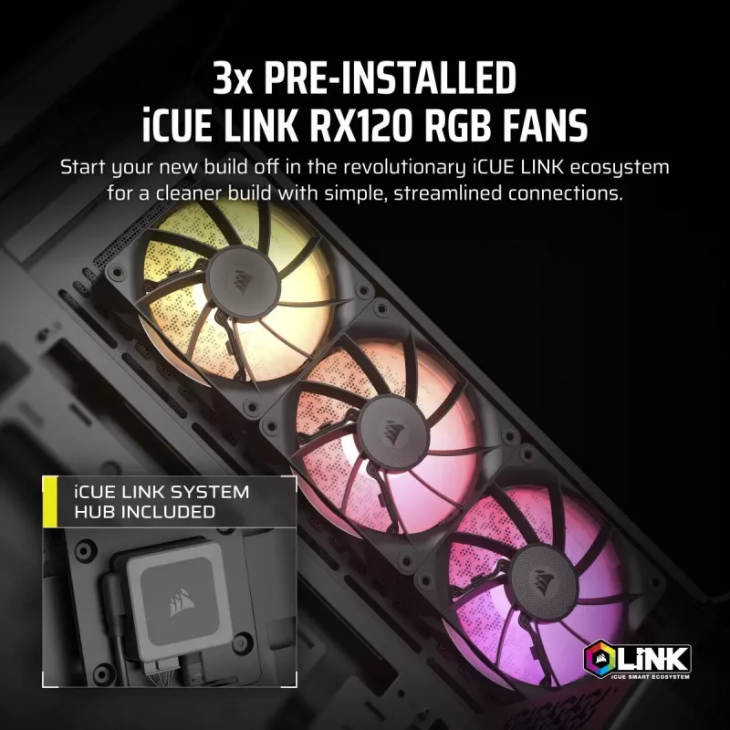 CORSAIR PC korpuss - iCUE LINK 3500X RGB vidējais tornis