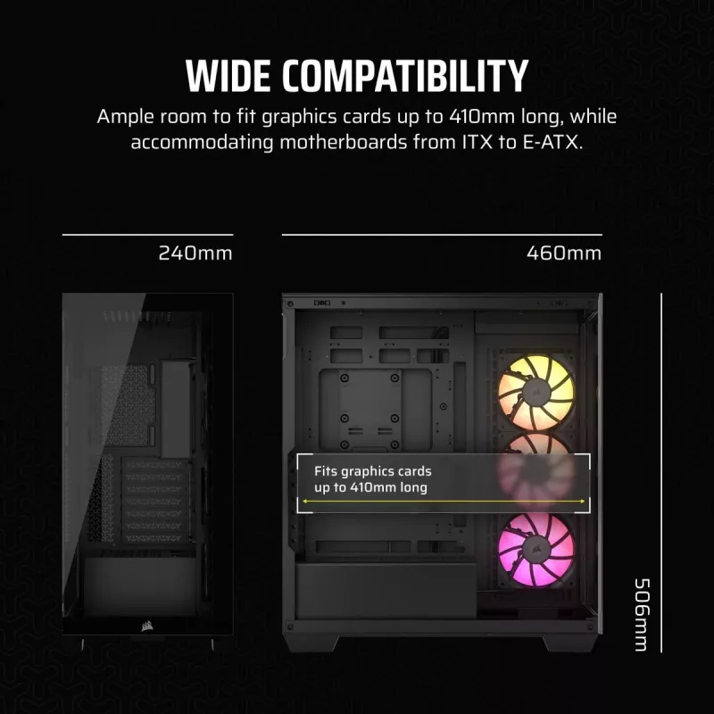 CORSAIR PC korpuss - iCUE LINK 3500X RGB vidējais tornis