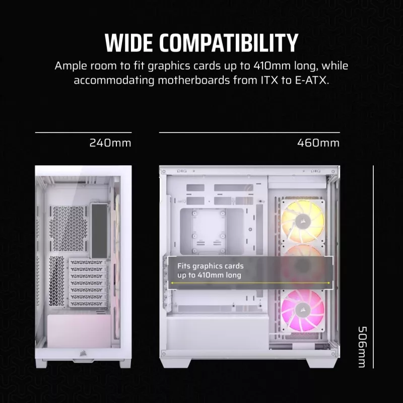 CORSAIR Pc Case - Icue Link 3500x RGB Mid-tower - balta